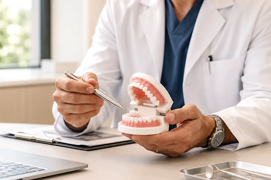 Patient completing dental forms before an appointment